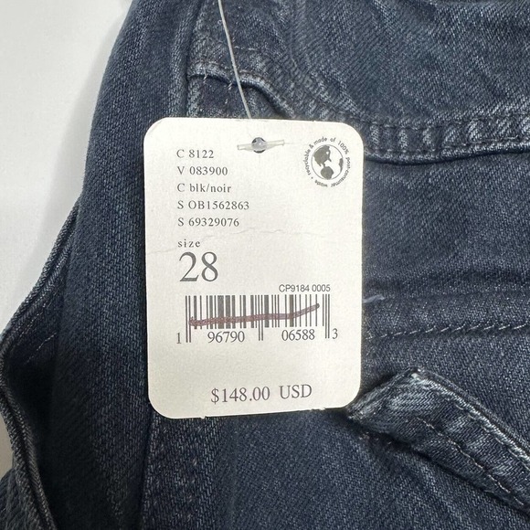 NWT Free People Marx Slouchy Denim Cargo Jeans Black Noir Women's Size 28 - Picture 6 of 7